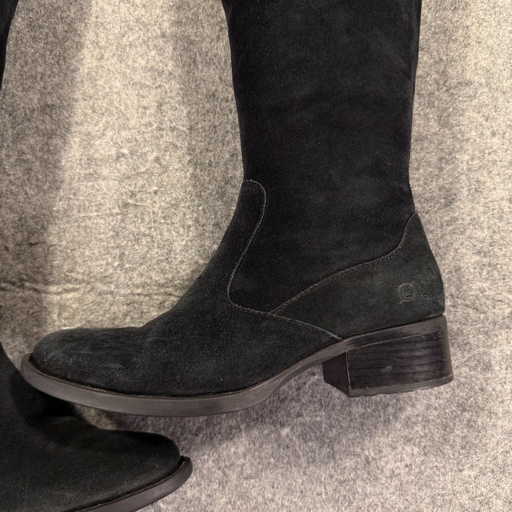 Born Boots Womens Size 8.5 Black Suede Over The Knee Riding Side Zip Boots - Picture 3 of 15